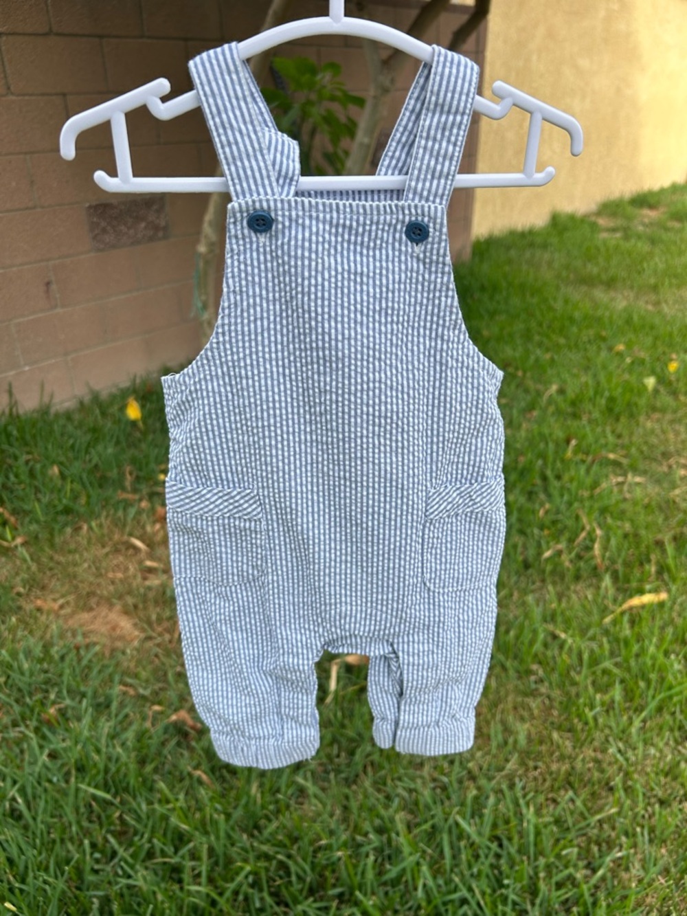 Cat & Jack Blue Pinstripe Baby Overalls